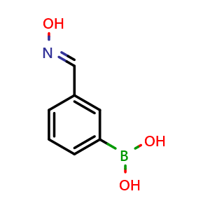 Chemical structure of (E)-(3-((hydroxyimino)methyl)phenyl)boronic acid , CAS 938443-32-4, AChemBlock Q66983