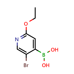 Chemical structure of (5-bromo-2-ethoxypyridin-4-yl)boronic acid , CAS 612845-46-2, AChemBlock Q66997