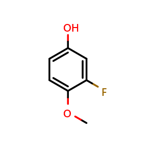 Chemical structure of 3-fluoro-4-methoxyphenol , CAS 452-11-9, AChemBlock Q67009