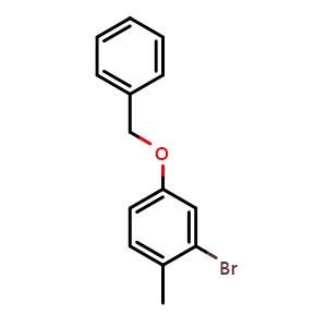 Chemical structure of 4-(benzyloxy)-2-bromo-1-methylbenzene , CAS 60710-40-9, AChemBlock Q67014