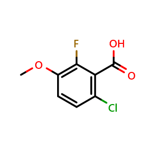 Chemical structure of 6-Chloro-2-fluoro-3-methoxybenzoic acid , CAS 886499-58-7, AChemBlock Q67016