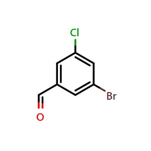 Chemical structure of 3-bromo-5-chlorobenzaldehyde , CAS 188813-05-0, AChemBlock Q67022
