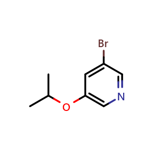Chemical structure of 3-bromo-5-isopropoxypyridine , CAS 212332-40-6, AChemBlock Q67028