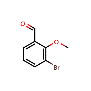 Chemical structure of 3-bromo-2-methoxybenzaldehyde , CAS 88275-87-0, AChemBlock Q67032