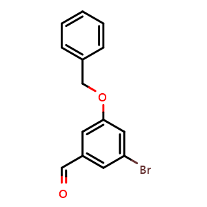Chemical structure of 3-(benzyloxy)-5-bromobenzaldehyde , CAS 283170-47-8, AChemBlock Q67121