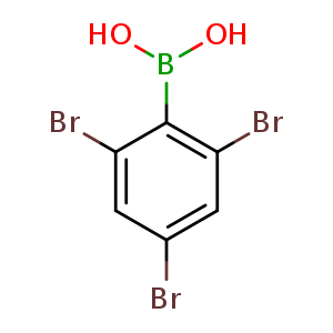 Chemical structure of (2,4,6-tribromophenyl)boronic acid , CAS 1451392-84-9, AChemBlock Q67140