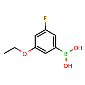 Chemical structure of (3-ethoxy-5-fluorophenyl)boronic acid , CAS 850589-53-6, AChemBlock Q67145