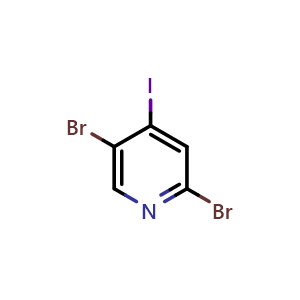 Chemical structure of 2,5-dibromo-4-iodopyridine , CAS 1061357-86-5, AChemBlock Q67162