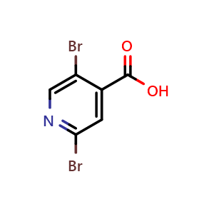 Chemical structure of 2,5-dibromoisonicotinic acid , CAS 942473-59-8, AChemBlock Q67187