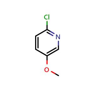 Chemical structure of 2-chloro-5-methoxypyridine , CAS 139585-48-1, AChemBlock Q67222