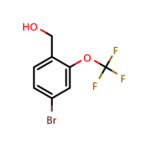 Chemical structure of (4-Bromo-2-(trifluoromethoxy)phenyl)methanol , CAS 220996-81-6, AChemBlock Q67239