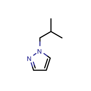 Chemical structure of 1-isobutyl-1H-pyrazole , CAS 725746-81-6, AChemBlock Q67249