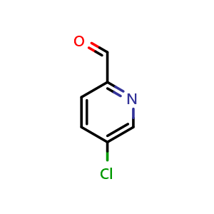 Chemical structure of 5-chloropicolinaldehyde , CAS 31181-89-2, AChemBlock Q67275