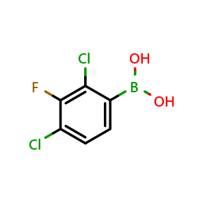 Chemical structure of (2,4-dichloro-3-fluorophenyl)boronic acid , CAS 1160561-27-2, AChemBlock Q67286