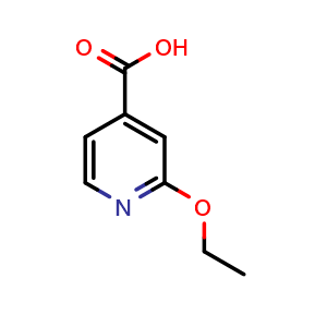 Chemical structure of 2-ethoxyisonicotinic acid , CAS 91940-86-2, AChemBlock Q67292