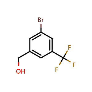 Chemical structure of (3-Bromo-5-(trifluoromethyl)phenyl)methanol , CAS 172023-97-1, AChemBlock Q67293
