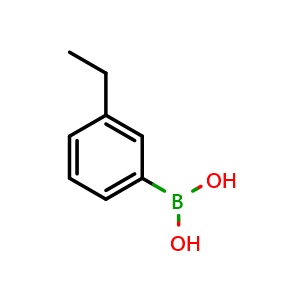 Chemical structure of (3-ethylphenyl)boronic acid , CAS 90555-65-0, AChemBlock Q67300