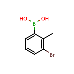 Chemical structure of (3-bromo-2-methylphenyl)boronic acid , CAS 1184298-27-8, AChemBlock Q67304