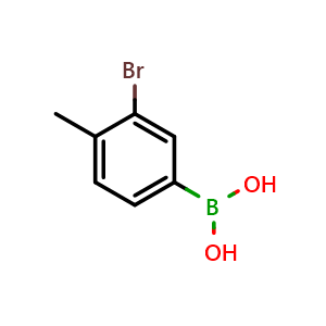 Chemical structure of (3-bromo-4-methylphenyl)boronic acid , CAS 1312765-69-7, AChemBlock Q67305