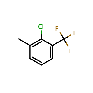 Chemical structure of 2-chloro-1-methyl-3-(trifluoromethyl)benzene , CAS 74483-48-0, AChemBlock Q67321