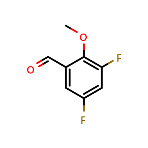 Chemical structure of 3,5-difluoro-2-methoxybenzaldehyde , CAS 131782-50-8, AChemBlock Q67342