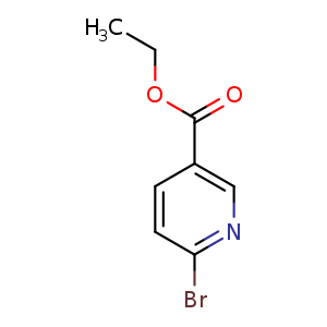 Chemical structure of ethyl 6-bromonicotinate , CAS 132334-98-6, AChemBlock Q67365