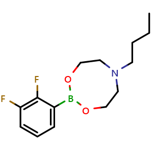 Chemical structure of 6-Butyl-2-(2,3-difluorophenyl)-1,3,6,2-dioxazaborocane , CAS 1190989-00-4, AChemBlock Q67368