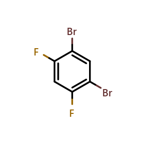 Chemical structure of 1,5-dibromo-2,4-difluorobenzene , CAS 28342-75-8, AChemBlock Q67409