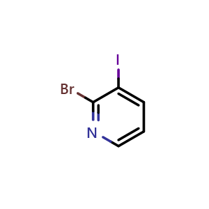 Chemical structure of 2-bromo-3-iodopyridine , CAS 265981-13-3, AChemBlock Q67426