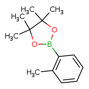 Chemical structure of 4,4,5,5-tetramethyl-2-(o-tolyl)-1,3,2-dioxaborolane , CAS 195062-59-0, AChemBlock Q67443
