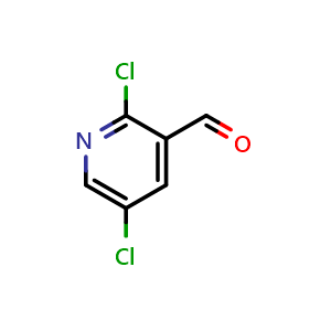 Chemical structure of 2,5-dichloronicotinaldehyde , CAS 176433-49-1, AChemBlock Q67459