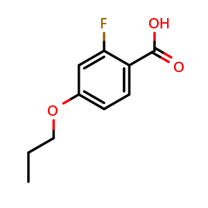 Chemical structure of 2-fluoro-4-propoxybenzoic acid , CAS 203115-96-2, AChemBlock Q67476