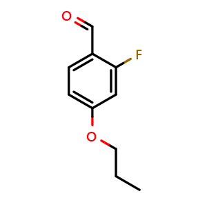 Chemical structure of 2-fluoro-4-propoxybenzaldehyde , CAS 883543-14-4, AChemBlock Q67477