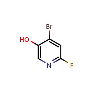 Chemical structure of 4-bromo-6-fluoropyridin-3-ol , CAS 1227578-23-5, AChemBlock Q67496