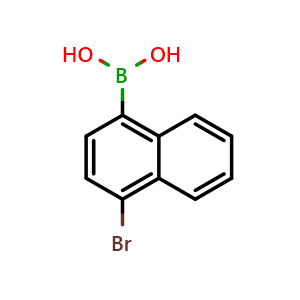 Chemical structure of (4-bromonaphthalen-1-yl)boronic acid , CAS 145965-14-6, AChemBlock Q67499