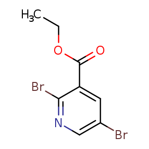 Chemical structure of ethyl 2,5-dibromonicotinate , CAS 1214375-74-2, AChemBlock Q67507