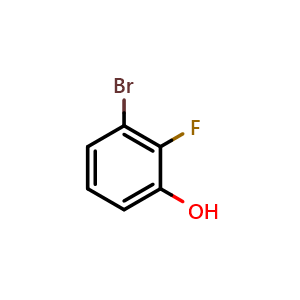 Chemical structure of 3-bromo-2-fluorophenol , CAS 156682-53-0, AChemBlock Q67526