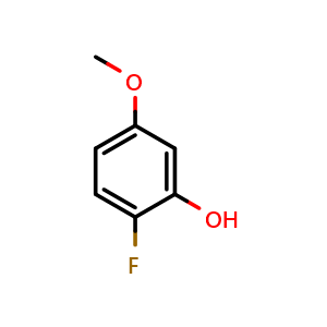 Chemical structure of 2-fluoro-5-methoxyphenol , CAS 117902-16-6, AChemBlock Q67529