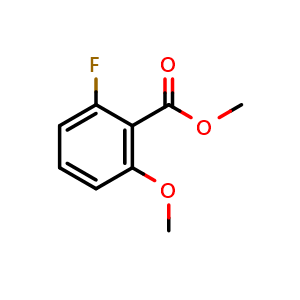 Chemical structure of methyl 2-fluoro-6-methoxybenzoate , CAS 178747-79-0, AChemBlock Q67538