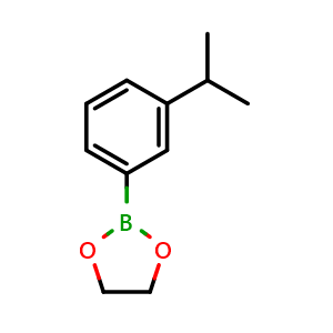 Chemical structure of 2-(3-isopropylphenyl)-1,3,2-dioxaborolane , CAS 374537-96-9, AChemBlock Q67541
