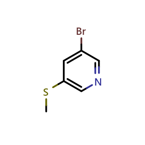 Chemical structure of 3-bromo-5-(methylthio)pyridine , CAS 142137-18-6, AChemBlock Q67547