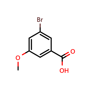 Chemical structure of 3-bromo-5-methoxybenzoic acid , CAS 157893-14-6, AChemBlock Q67560