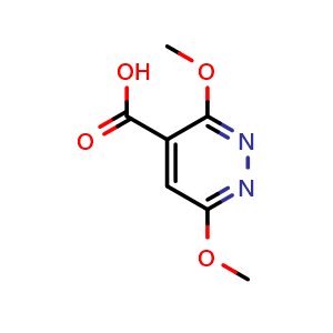 Chemical structure of 3,6-Dimethoxypyridazine-4-carboxylic acid , CAS 89694-24-6, AChemBlock Q67566