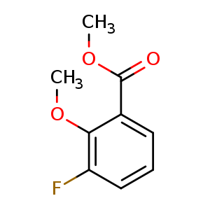 Chemical structure of methyl 3-fluoro-2-methoxybenzoate , CAS 106428-04-0, AChemBlock Q67585