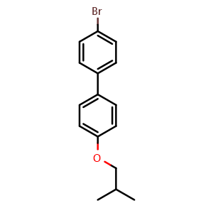 Chemical structure of 4-bromo-4'-isobutoxy-1,1'-biphenyl , CAS 1310416-57-9, AChemBlock Q67601