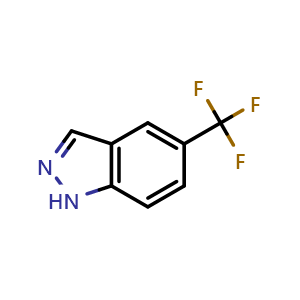 Chemical structure of 5-(trifluoromethyl)-1H-indazole , CAS 885271-64-7, AChemBlock Q67643