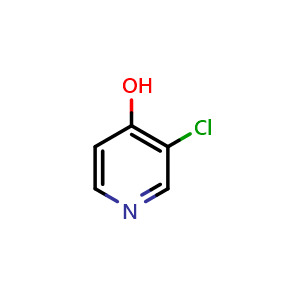 Chemical structure of 3-chloropyridin-4-ol , CAS 89284-20-8, AChemBlock Q67665