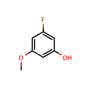 Chemical structure of 3-fluoro-5-methoxyphenol , CAS 850793-25-8, AChemBlock Q67667
