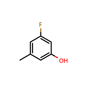 Chemical structure of 3-fluoro-5-methylphenol , CAS 216976-31-7, AChemBlock Q67674