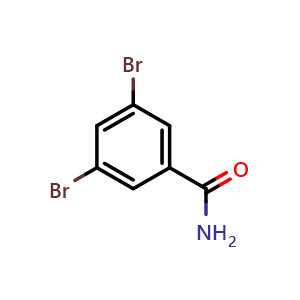 Chemical structure of 3,5-dibromobenzamide , CAS 175205-85-3, AChemBlock Q67696